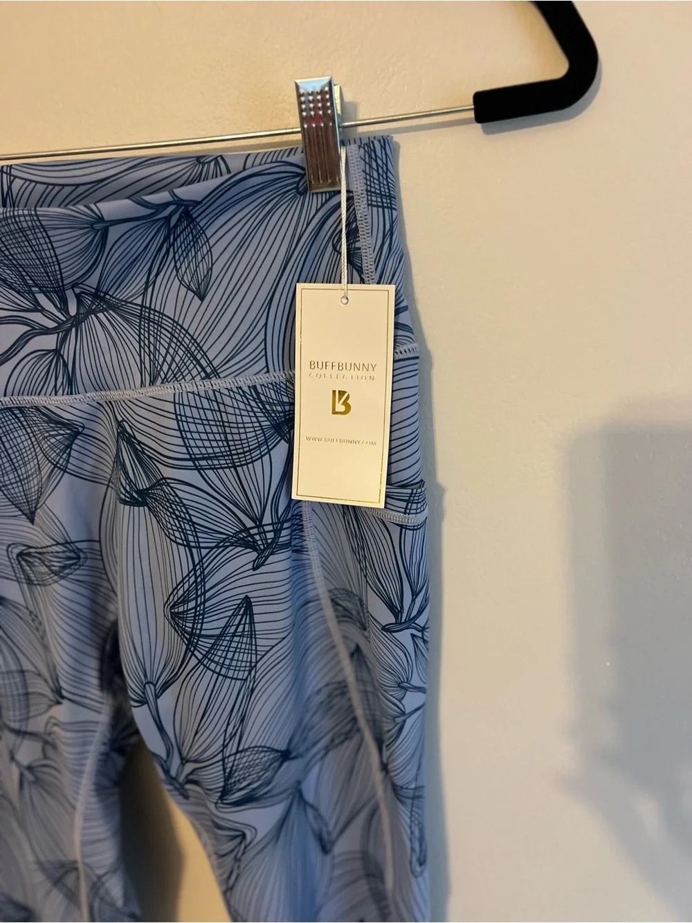 BuffBunny Limitless Legging Citrus Blue Floral-Leaf Print Leggings